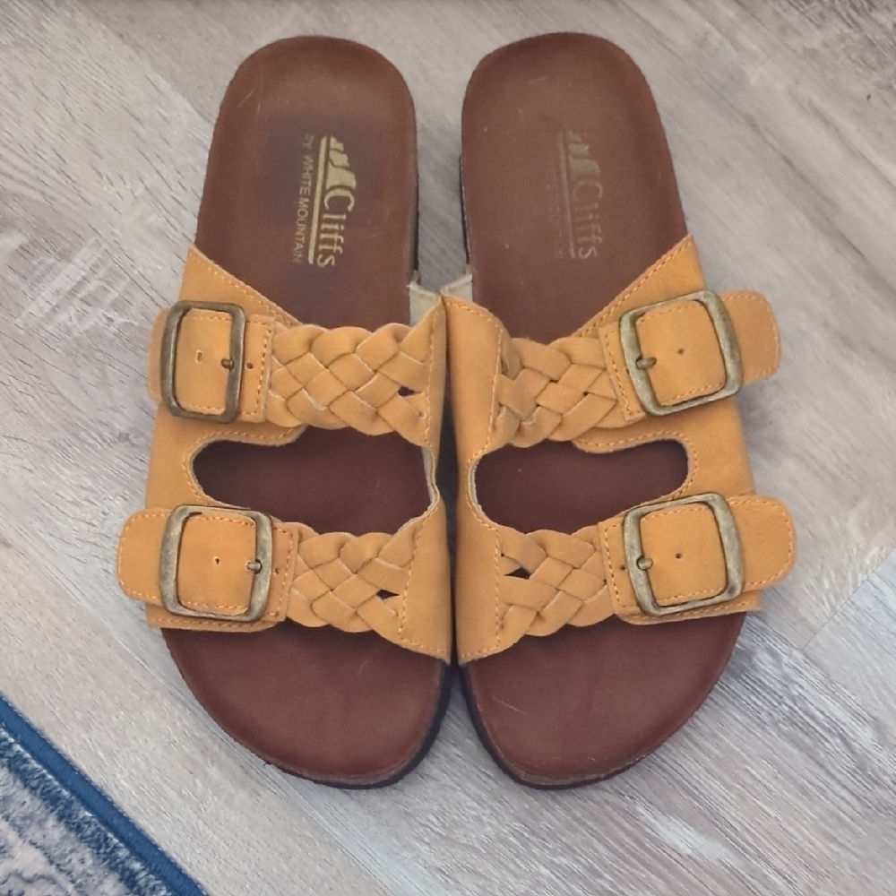 Cliffs by WHITE MOUNTAIN Mustard Braided Sandals